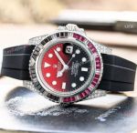 Copy Rolex Submariner Date Rainbow Watch Rubber Strap Fashion Style